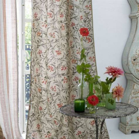 Designers Guild Porcelaine De Chine Fabrics Fleur Indienne Fabric - Indigo - FDG3022/01