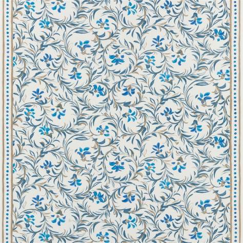 Designers Guild Porcelaine De Chine Fabrics Fleur Indienne Fabric - Indigo - FDG3022/01