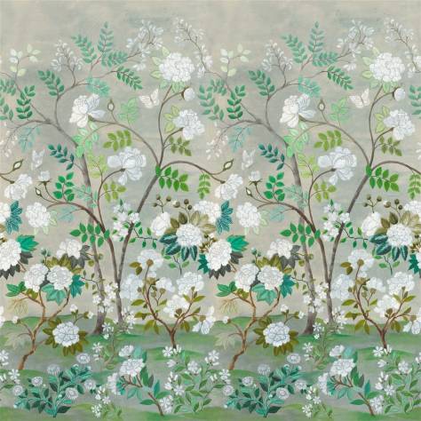 Designers Guild Porcelaine De Chine Fabrics Fleur Orientale Fabric - Celadon - FDG3019/01