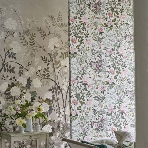Designers Guild Porcelaine De Chine Fabrics Fleur Orientale Fabric - Pale Birch - FDG3019/02