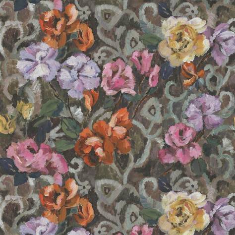 Designers Guild Tapestry Flower Prints & Panels Tapestry Flower Fabric - Damson - FDG3051/02