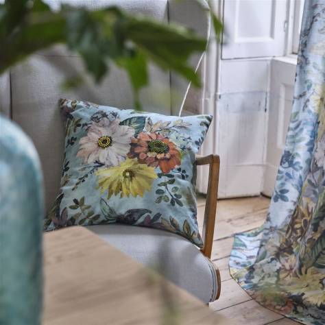 Designers Guild Tapestry Flower Prints & Panels Glynde Fabric - Eau de Nil - FDG3054/02 - Image 4