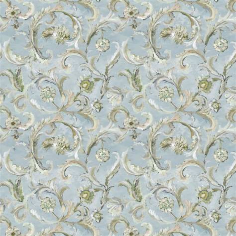 Designers Guild Tapestry Flower Prints & Panels Myrtle Damask Fabric - Celadon - FDG3055/02 - Image 1