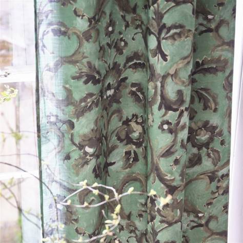 Designers Guild Tapestry Flower Prints & Panels Myrtle Damask Fabric - Pistachio - FDG3055/03 - Image 2
