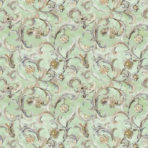Designers Guild Tapestry Flower Prints & Panels Myrtle Damask Fabric - Pistachio - FDG3055/03 - Image 1