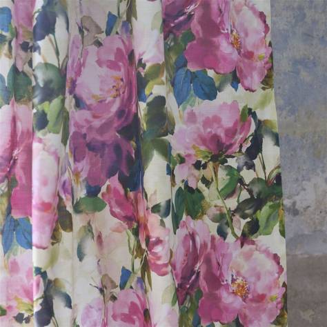 Designers Guild Tapestry Flower Prints & Panels Thelmas Garden Fabric - Fuchsia - FDG3056/01