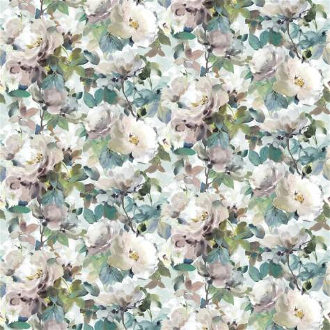 Designers Guild Tapestry Flower Prints & Panels Thelmas Garden Fabric - Celadon - FDG3056/02