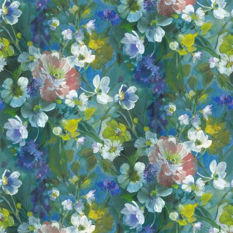 Designers Guild Tapestry Flower Prints & Panels Gladys Blossom Fabric - Cobalt - FDG3057/01