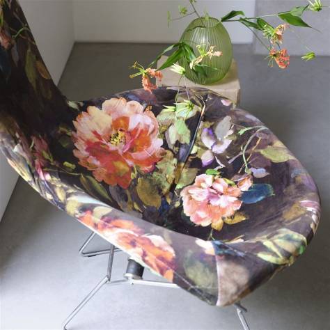 Designers Guild Tapestry Flower Prints & Panels Gertrude Rose Fabric - Sepia - FDG3058/02 - Image 3