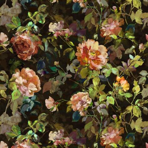 Designers Guild Tapestry Flower Prints & Panels Gertrude Rose Fabric - Sepia - FDG3058/02 - Image 1
