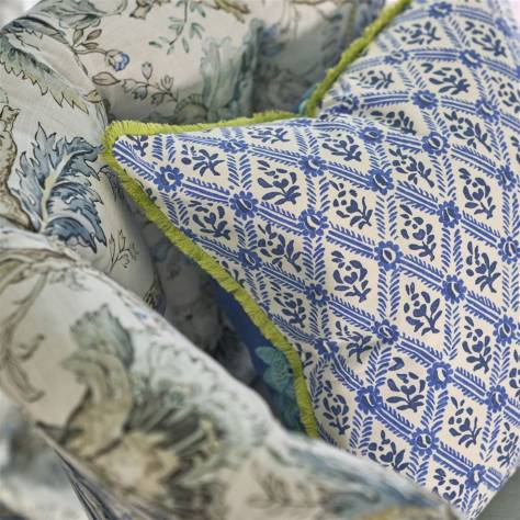 Designers Guild Heritage Prints Fabrics Suffolk Garden Fabric - Chalk Blue - FEH0006/02