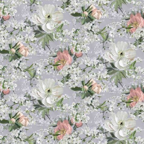 Designers Guild Ikebana Fabrics Peony Blossom Fabric - Platinum - FDG3084/01