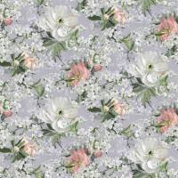 Peony Blossom Fabric - Platinum