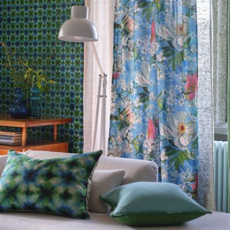 Designers Guild Ikebana Fabrics Peony Blossom Fabric - Sky - FDG3084/02 - Image 2