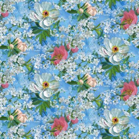 Designers Guild Ikebana Fabrics Peony Blossom Fabric - Sky - FDG3084/02 - Image 1