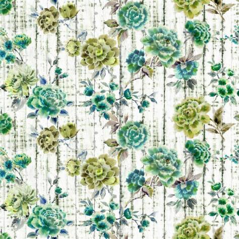 Designers Guild Ikebana Fabrics Kyoto Flower Fabric - Jade - FDG3081/02 - Image 1