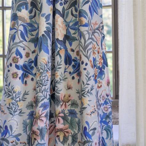 Designers Guild Ikebana Fabrics Ikebana Damask Fabric - Slate Blue - FDG3077/02