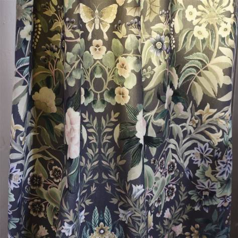Designers Guild Ikebana Fabrics Karakusa Velvet Fabric - Midnight - FDG3080/01