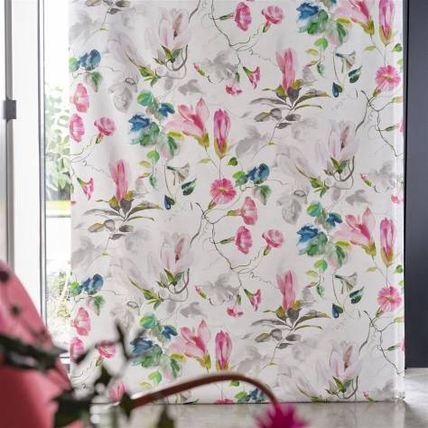 Designers Guild Ikebana Fabrics Japanese Magnolia Fabric - Fuchsia - FDG3083/02