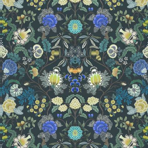 Designers Guild Fleurs D Artistes Fabrics Brocart Decoratif Velours Fabric - Indigo - FDG3108/01 - Image 1
