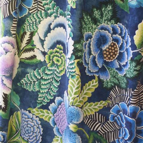 Designers Guild Fleurs D Artistes Fabrics Rose de Damas Velours Fabric - Indigo - FDG3111/01 - Image 2