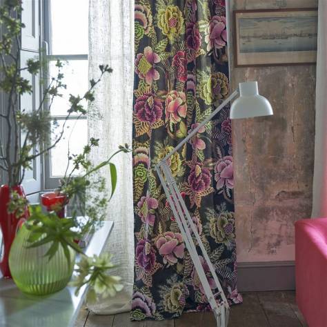 Designers Guild Fleurs D Artistes Fabrics Rose de Damas Velours Fabric - Indigo - FDG3111/01 - Image 4
