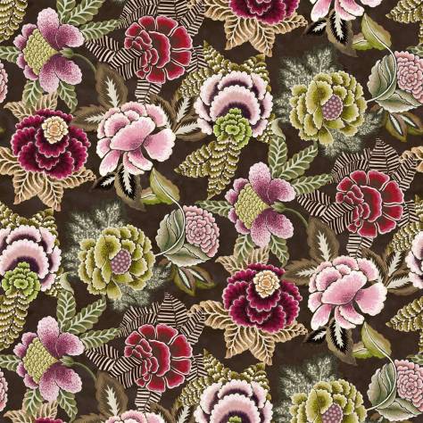 Designers Guild Fleurs D Artistes Fabrics Rose de Damas Velours Fabric - Cranberry - FDG3111/02 - Image 1