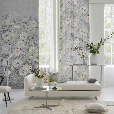 Designers Guild Ghirlanda Fabrics Fleur Blanche Fabric - Platinum - FDG3145/01 - Image 4