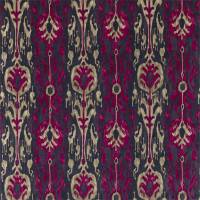 Kashgar Velvet Fabric - Charcoal/Cerise