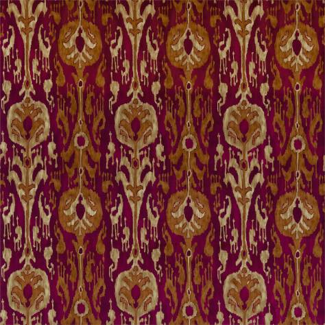 Zoffany Jaipur Prints & Embroideries Kashgar Velvet Fabric - Red/Gold - ZJAI321677 - Image 1