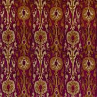 Kashgar Velvet Fabric - Red/Gold