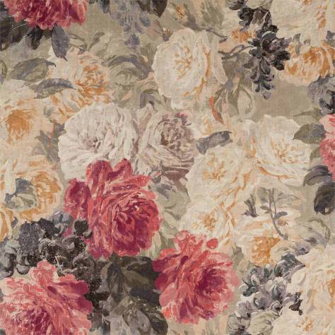 Zoffany Darnley Fabrics Rose Absolute Linen Fabric - Sunstone/Mercury - ZDAR322652 - Image 1
