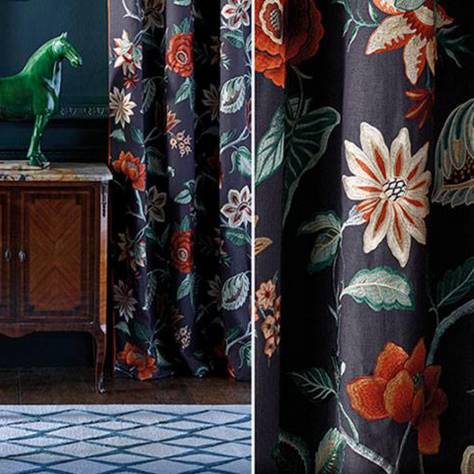 Zoffany Darnley Fabrics Anjolie De Novo Fabric - Amber/Ink - ZDAR332982 - Image 3