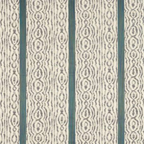 Zoffany Darnley Fabrics Lennox Stripe Fabric - Silver/Poison - ZDAR332989