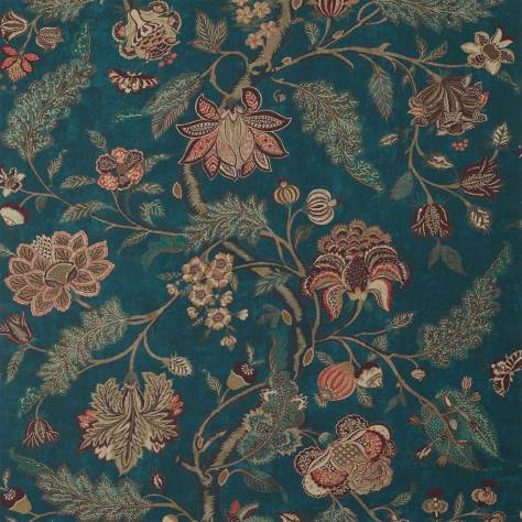 Zoffany Antiquary Fabrics Indienne Print Fabric - Blue / Koi - ZAQF322698 - Image 1
