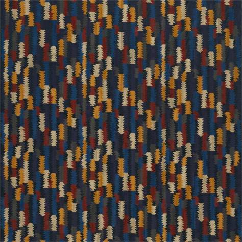 Zoffany Antiquary Fabrics Cosmati Embroidery Fabric - Ink / Tigers Eye - ZAQF333085 - Image 1
