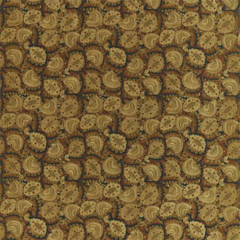Zoffany Antiquary Fabrics Suzani Archive Embroidery Fabric - Antique Gold / Ink - ZAQF333086