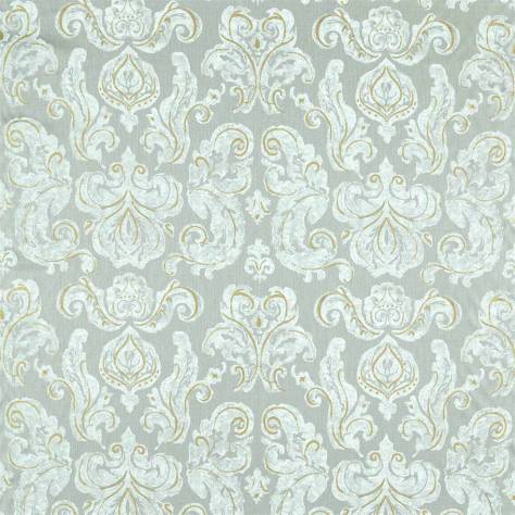 Zoffany Damask - The Alchemy of Colour Fabrics Brocatello Impasto Fabric - Silver - ZDAF322681