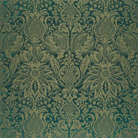 Zoffany Damask - The Alchemy of Colour Fabrics Mitford Weave Fabric - Malachite - ZDAF333101