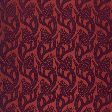 Zoffany Damask - The Alchemy of Colour Fabrics Persian Tulip Weave Fabric - Crimson - ZDAF333122