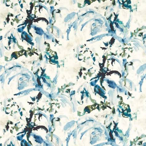 Zoffany Kensington Walk Fabrics Long Water Botanical Fabric - Indigo - ZHIF322713 - Image 1