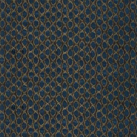 Zoffany Decorative Velvet Fabrics Ikat Spot Fabric - Ink - ZTAC333255