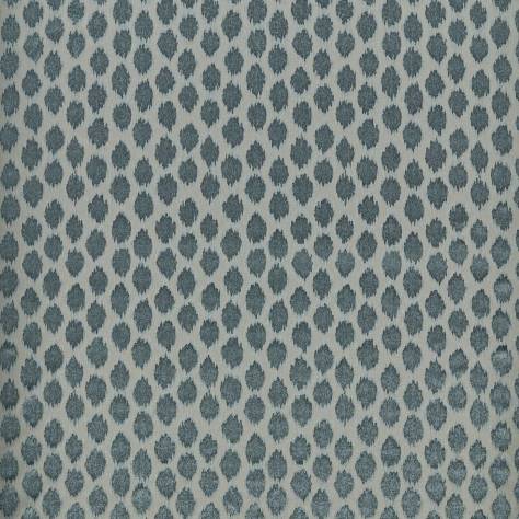 Zoffany Decorative Velvet Fabrics Ikat Spot Fabric - Blue Stone - ZTAC333256