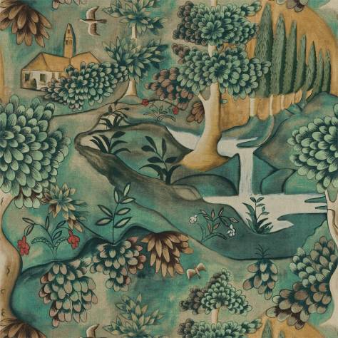 Zoffany Cotswolds Manor Fabrics Verdure Fabric - Tapestry Green - ZAMW320465 - Image 1