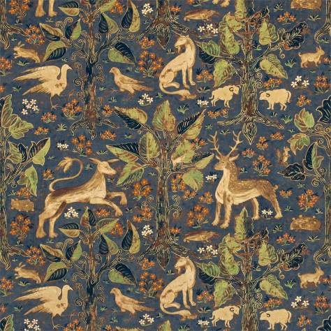 Zoffany Cotswolds Manor Fabrics Arden Velvet Fabric - Blue - ZAMW320477 - Image 1