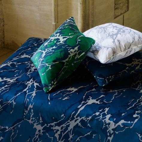 Zoffany Cotswolds Manor Fabrics French Marble Velvet Fabric - Malachite - ZCOT322750 - Image 2