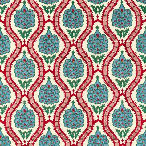 Zoffany Cotswolds Manor Fabrics Anar Trellis Fabric - Serpertine/Crimson - ZCOT333294 - Image 1