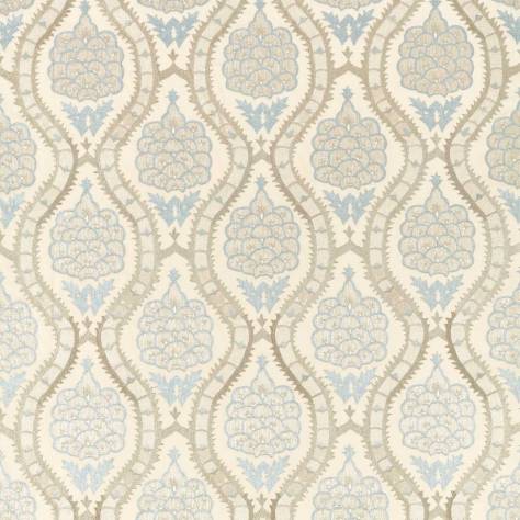 Zoffany Cotswolds Manor Fabrics Anar Trellis Fabric - Stockholm Blue/Platinum Grey - ZCOT333295 - Image 1