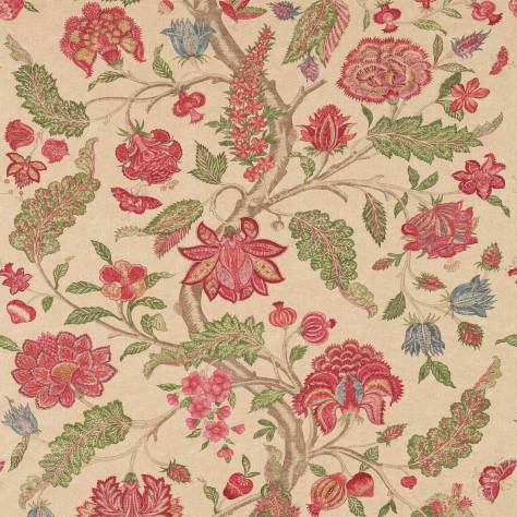 Zoffany Cotswolds Manor Fabrics Kalamkari Fabric - Red/Green - ZJAI321698 - Image 1