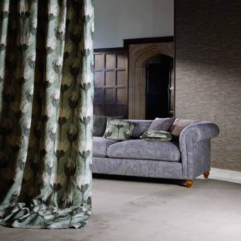 Zoffany Boleyn Fabrics Marketa Fabric - Logwood Grey - ZBOL322609 - Image 2